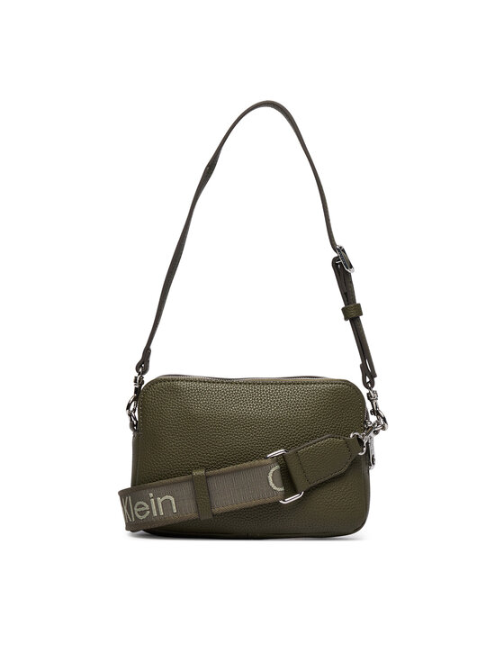 Calvin Klein Torebka Calvin Klein Webbing 2X Strap Camera Bag LV04F3656G Zielony ciemny