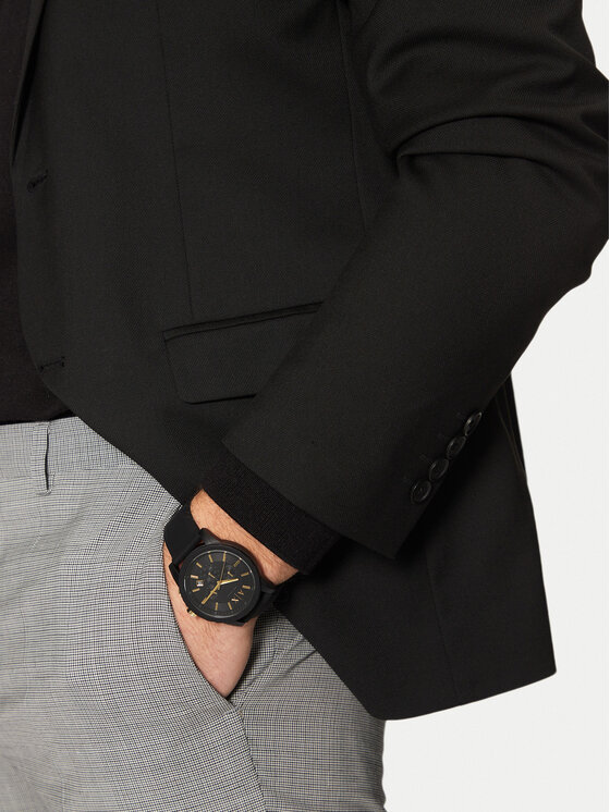 Armani Exchange Pulkstenis Armani Exchange Outerbanks AX7105 Melns