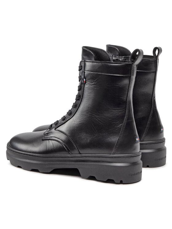 Tommy Hilfiger Zimski škornji Tommy Hilfiger Comfort Hilfiger Lth High Boot FM0FM04192 Črna