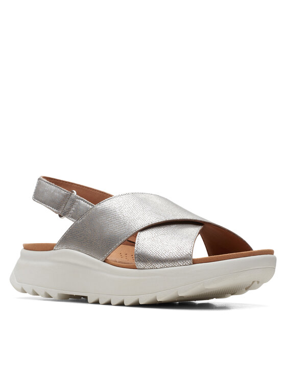 Clarks Босоніжки Clarks DashLite Wish 26171951 Срібний