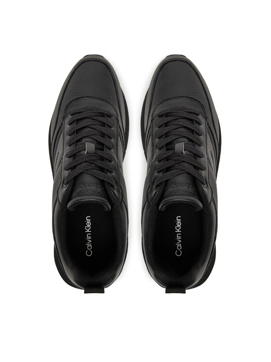 Calvin Klein Sneakersy Calvin Klein Low Prof Runn Laceup Tape HM0HM01897 Čierna