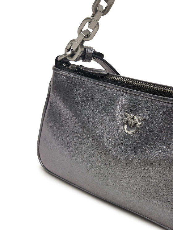 PINKO Kabelka PINKO Half Moon Baguette Mini AI 25-26 PLTT 105069 A2O9 Stříbrná