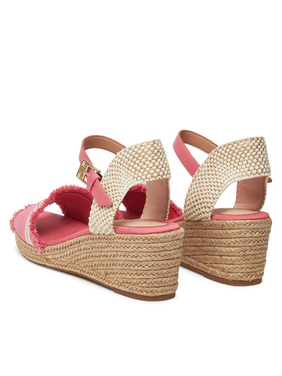 Tommy Hilfiger Espadrile Tommy Hilfiger Fringe Canvas Medium Wedge FW0FW08879 Roza