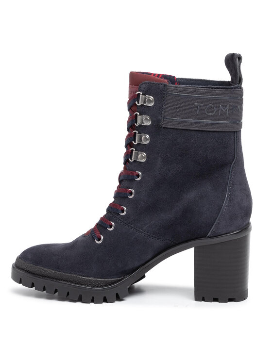Tommy Hilfiger Puszābaki Tommy Hilfiger Sporty Qutdoor Mid Heel Lace Up FW0FW04341 Tumši zils