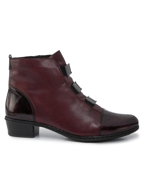 Rieker Botki Rieker Y07C9-35 Bordowy
