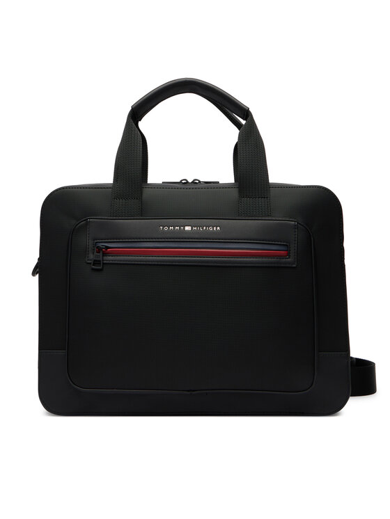 Tommy Hilfiger Geantă pentru laptop Tommy Hilfiger Th Foundation Computer Bag AM0AM14158 Negru