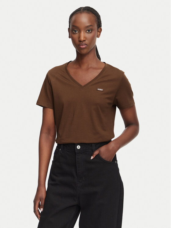 HUGO HUGO Camiseta Classic 50513667 Marrón Slim Fit