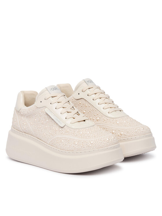 KARL LAGERFELD Sneakersy KARL LAGERFELD Anakapri KL63523 Kremowy