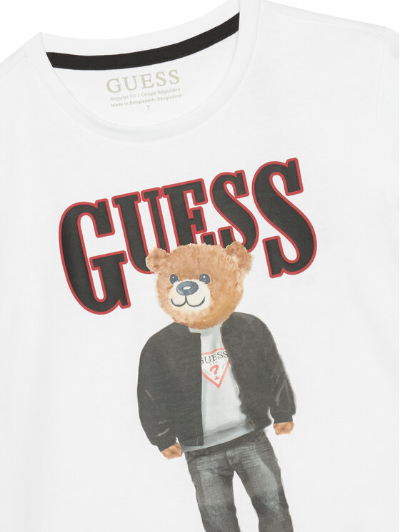 Guess Guess Majica L6RI11 K8HM4 Bela Regular Fit