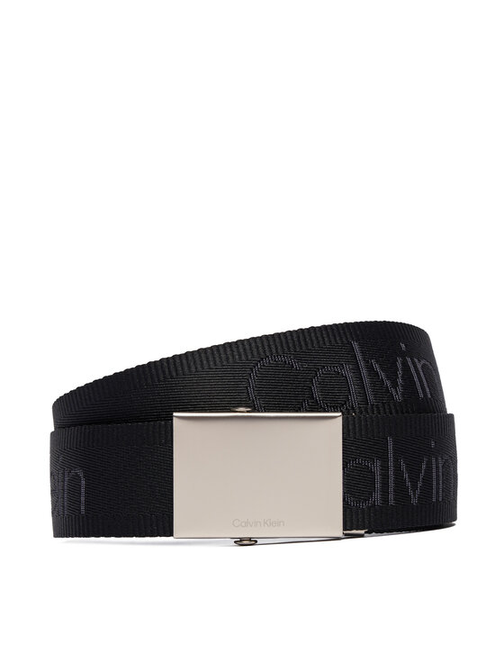 Calvin Klein Vīriešu josta Calvin Klein Logo Webbing Plaque 38Mm Fixed LV04D7075G Melns