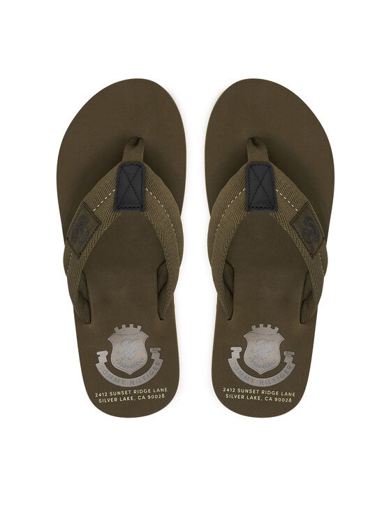 Tommy Hilfiger Джапанки Tommy Hilfiger Patch Hilfiger Beach Sandal FM0FM05804 Зелен