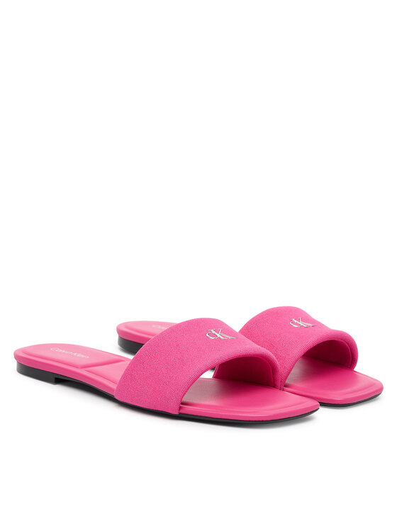 Calvin Klein Ciabatte Calvin Klein Square Flat Sndl Canvas Hw HW0HW03129 Rosa