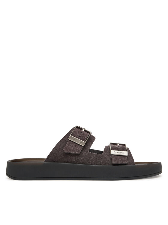 Calvin Klein Šlepetės Calvin Klein Ergon Double Bar Sandal Su HM0HM02094 Ruda