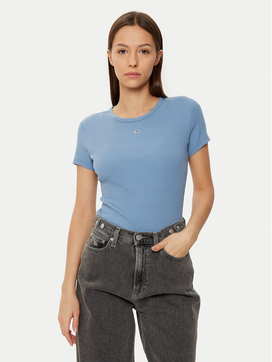 Tommy Jeans Tommy Jeans Póló Essential DW0DW17383 Kék Slim Fit