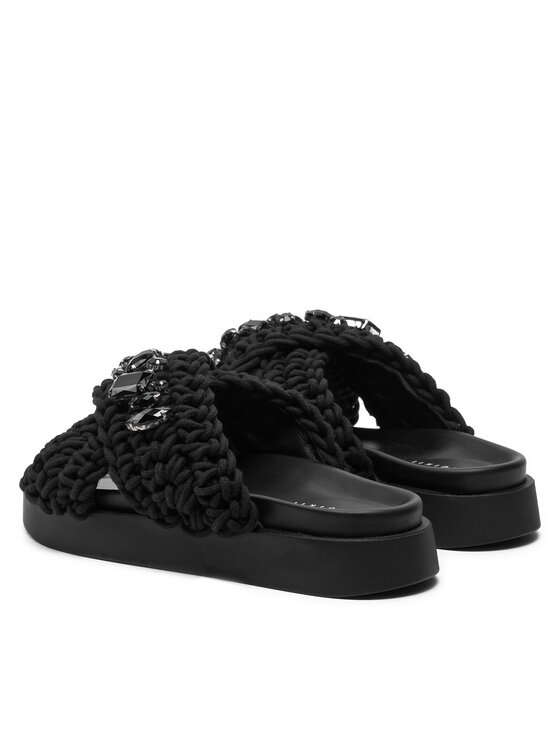 Inuikii Чехли Inuikii Woven Stones 70104-106 Черен