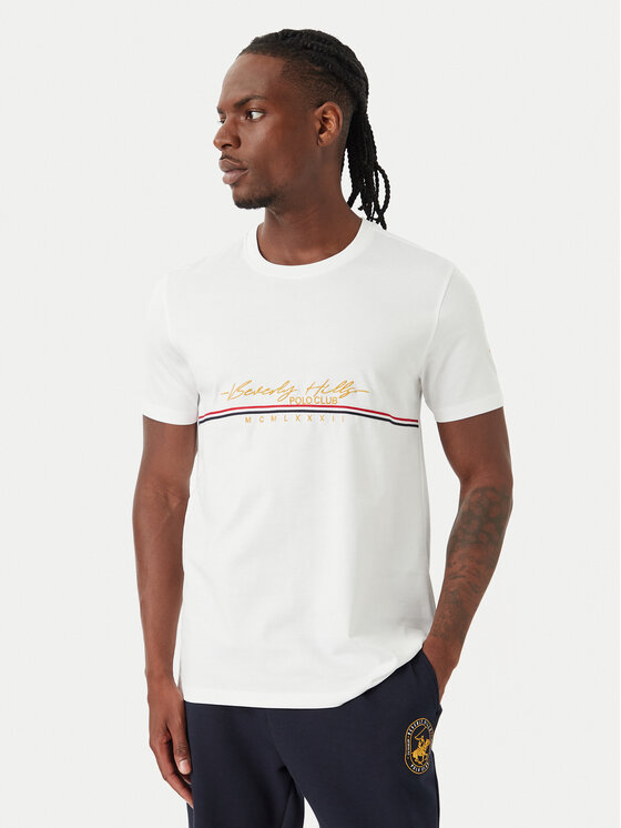 Beverly Hills Polo Club Beverly Hills Polo Club Camiseta P-SS26M-TS1519 Blanco Regular Fit