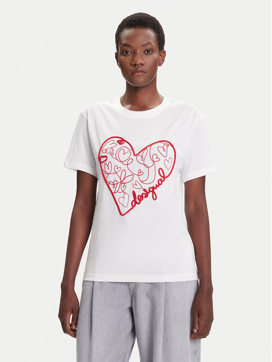 Desigual Desigual Camiseta Roma 25WWTK50 Blanco Regular Fit