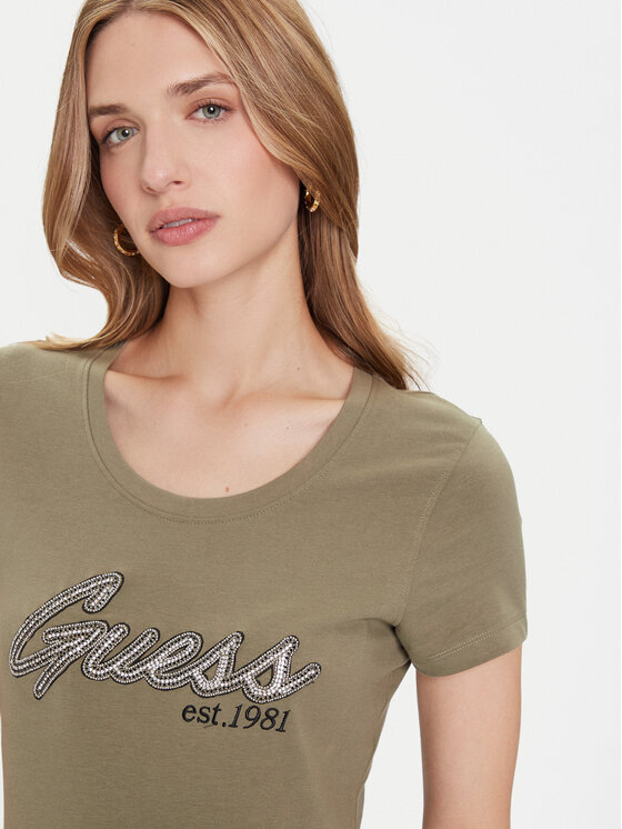 Guess Guess Футболка W5YI16 J1314 Зелений Regular Fit