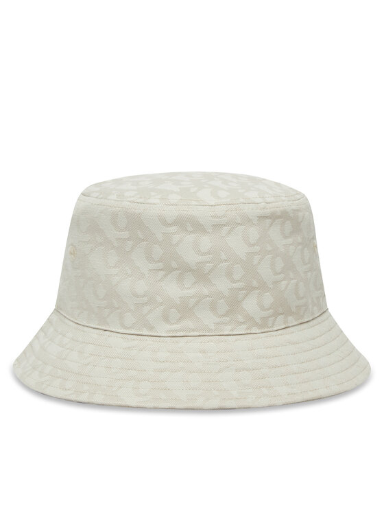 Calvin Klein Kapelusz Calvin Klein Logo Jacquard Bucket Hat LV04K5059G Beżowy