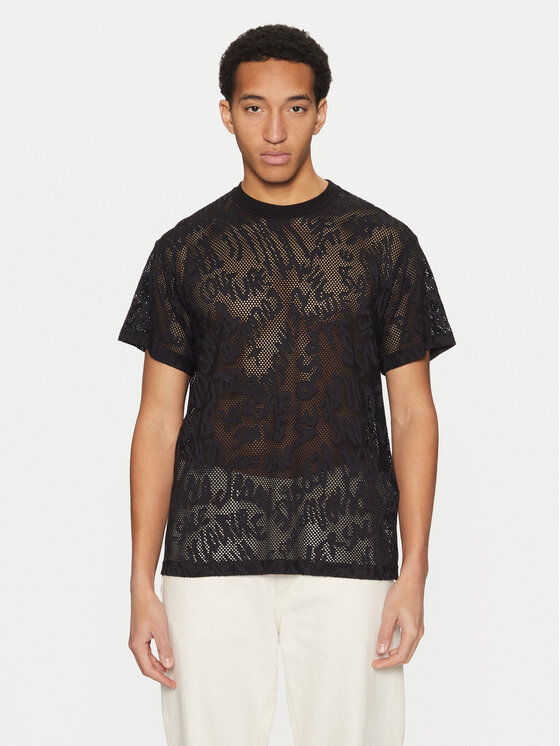 Versace Jeans Couture Versace Jeans Couture T-shirt 78GAH6R0 Crna Regular Fit