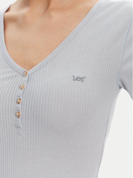 Lee Lee Футболка Henley 112363830 Блакитний Slim Fit