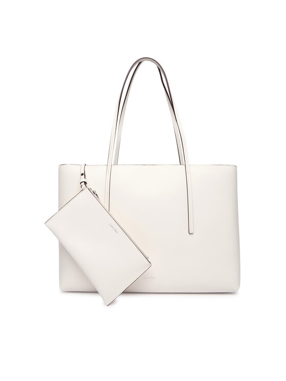 Calvin Klein Torbica Calvin Klein Foil Logo Tote W/Pouch LV04F3274G Bijela