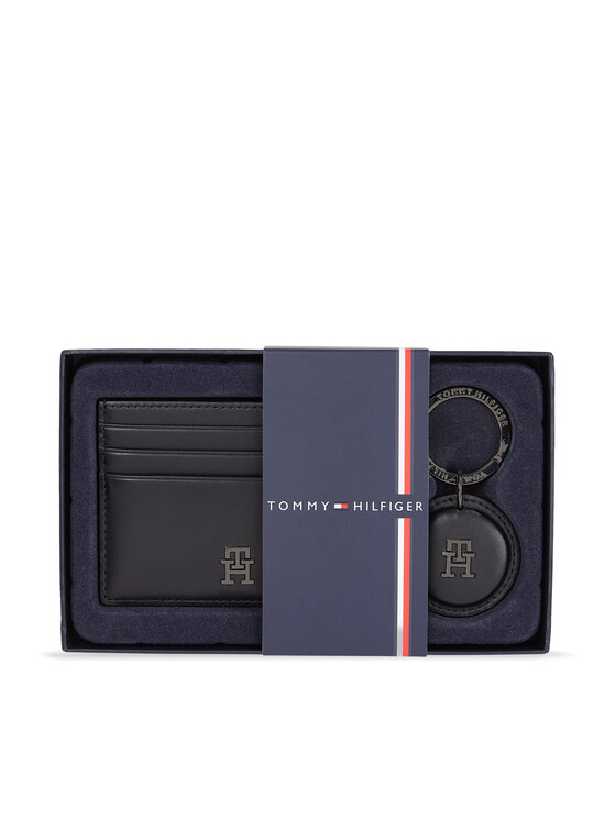 Tommy Hilfiger Комплект калъф за карти и ключодържател Tommy Hilfiger Gp Imd Cc Holder And Key Fob AM0AM11633 Черен