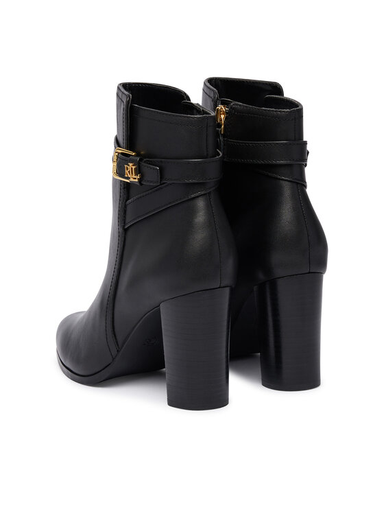 LAUREN RALPH LAUREN Μποτάκια LAUREN RALPH LAUREN Brooke II Calfskin Bootie Heel 802974475004 Μαύρο