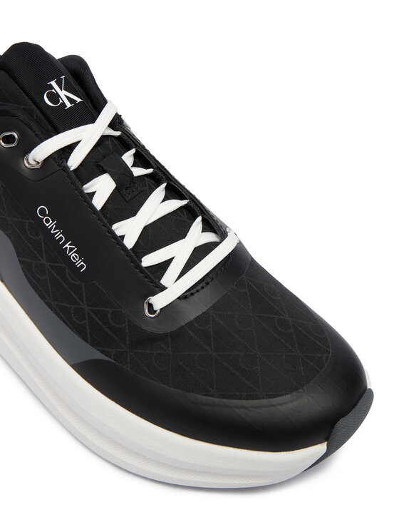 Calvin Klein Сникърси Calvin Klein Chunky Runner Laceup Mix Aop YW0YW02077 Черен