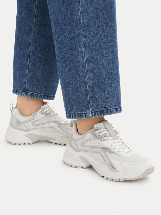 Calvin Klein Αθλητικά Calvin Klein Hike Run Ckstripe Mesh Met HW0HW03140 Λευκό
