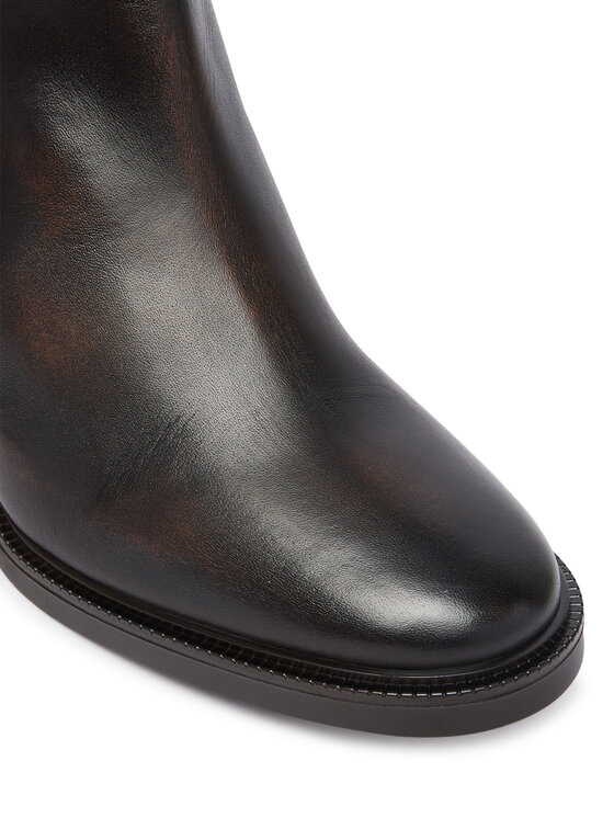 Tommy Hilfiger Μποτάκια Tommy Hilfiger TH Stud Heel Riding Ankle Boot FW0FW09552 Σκούρο καφέ