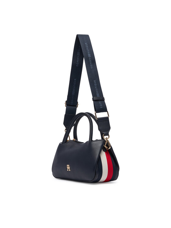 Tommy Hilfiger Geantă Tommy Hilfiger Th Logotape Mini Satchel AW0AW18743 Bleumarin