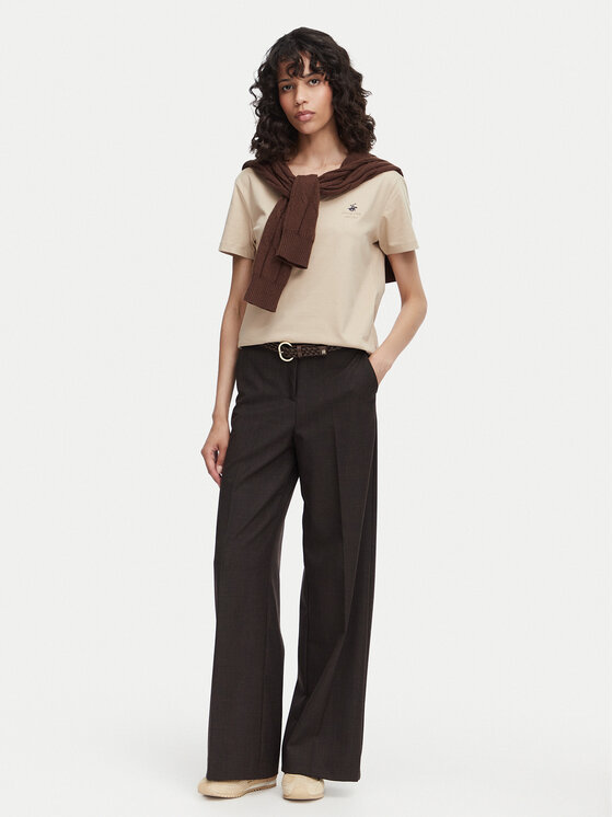 Beverly Hills Polo Club Beverly Hills Polo Club Camiseta P-SS26W-TS516518 Beis Regular Fit