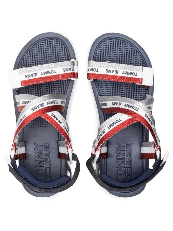 Tommy Jeans Σανδάλια Tommy Jeans Lurex Webbing Strappy Sandal EN0EN01325 Έγχρωμο