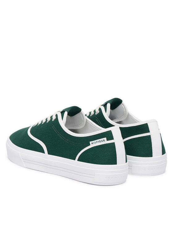 Tommy Hilfiger Tenisky Tommy Hilfiger Th Vulc Cup Long Lace Canvas FM0FM05874 Zelená