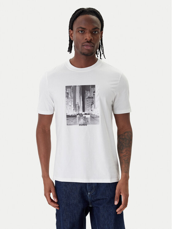 HUGO HUGO Camiseta Deyss 50553755 Blanco Regular Fit