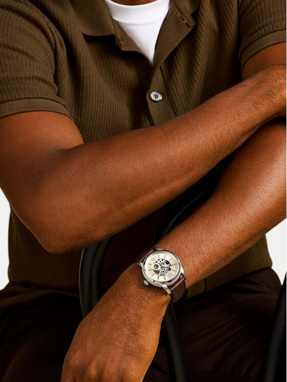 Fossil Reloj Fossil Heritage Automatic Skeleton ME3264 Marrón