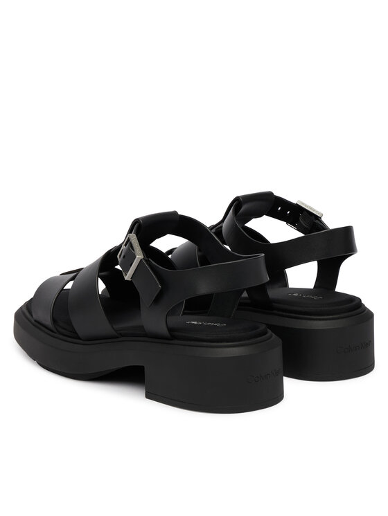 Calvin Klein Sandali Calvin Klein Chunky Sandal Fisherm Lth HW0HW02904 Črna
