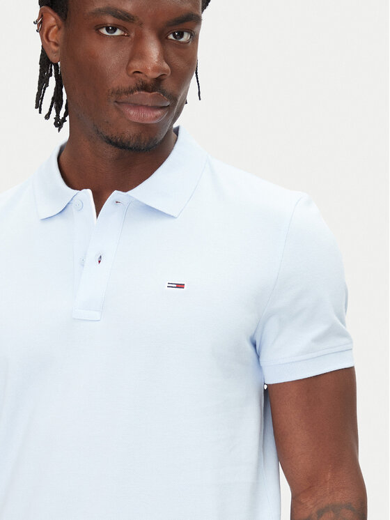 Tommy Jeans Tommy Jeans Polo marškinėliai DM0DM20676 Žydra Slim Fit