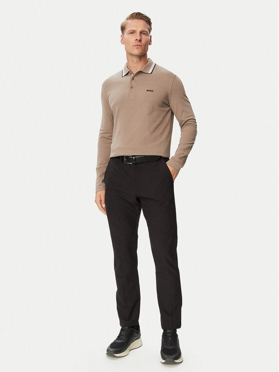 BOSS BOSS Polo Plisy 50536609 Beis Regular Fit