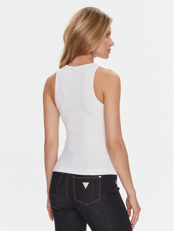 Guess Guess Топ W4RP43 KAZH2 Білий Slim Fit