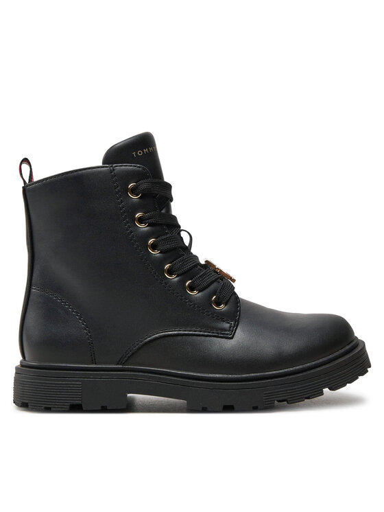 Tommy Hilfiger Trapper stila apavi Tommy Hilfiger Lace-Up Bootie T1A5-33561-1351 S Melns