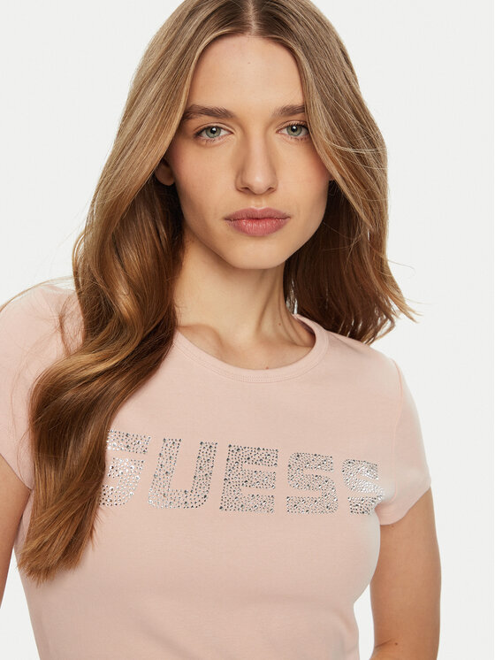 Guess Guess Футболка V4BI16 KCIV1 Рожевий Regular Fit
