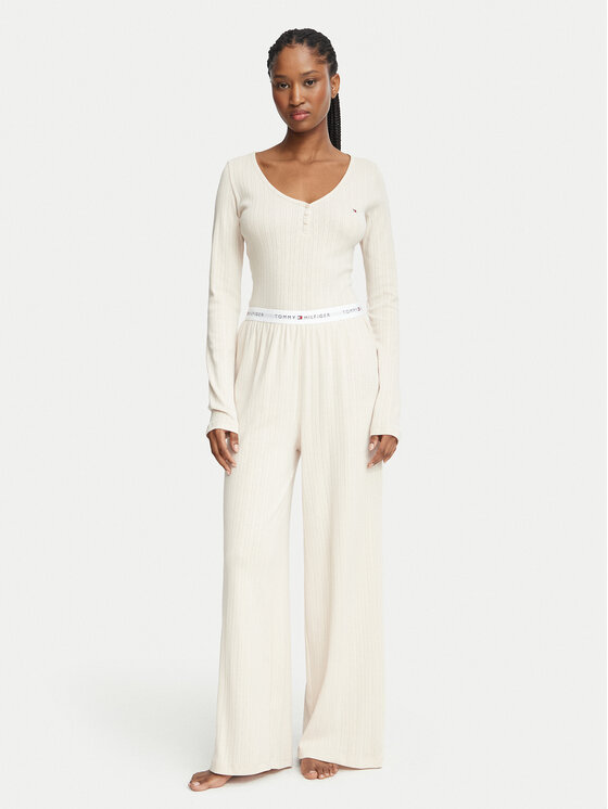 Tommy Hilfiger Tommy Hilfiger Pijama UW0UW06602 Crema Regular Fit