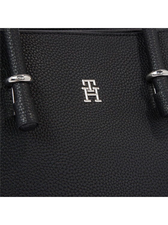 Tommy Hilfiger Ročna torba Tommy Hilfiger Th Emblem Satchel AW0AW15224 Črna