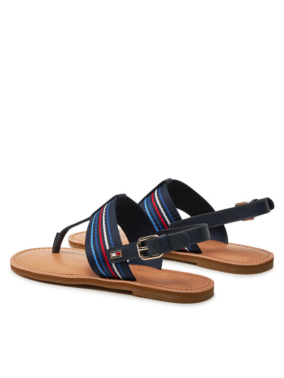 Tommy Hilfiger Σανδάλια Tommy Hilfiger Flat Sandal Stripes FW0FW07924 Σκούρο μπλε