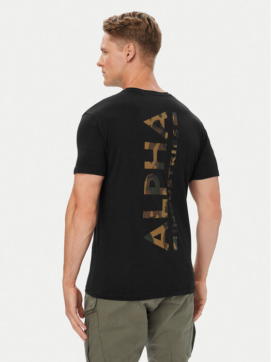 Alpha Industries Alpha Industries Marškinėliai Backprint 128507CP Juoda Regular Fit