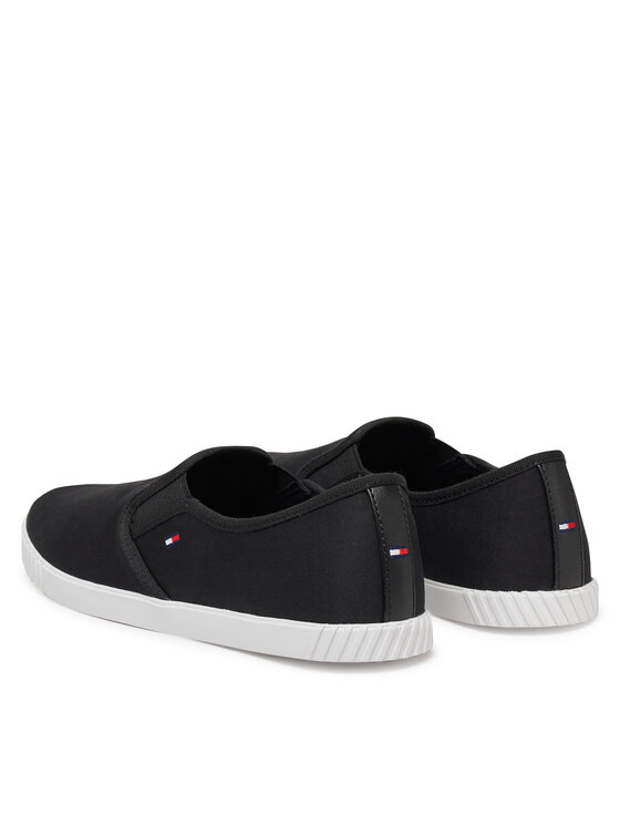 Tommy Hilfiger Tenisky Tommy Hilfiger Canvas Slip-On Sneaker FW0FW08640 Černá