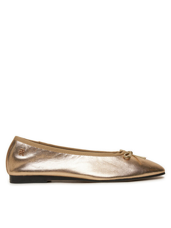 Tommy Hilfiger Balerinke Tommy Hilfiger Ballerina Soft Leather Metallic FW0FW08452 Zlata