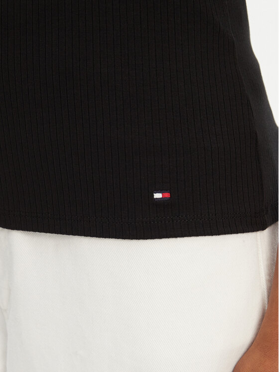 Tommy Hilfiger Tommy Hilfiger Top WW0WW45444 Nero Slim Fit